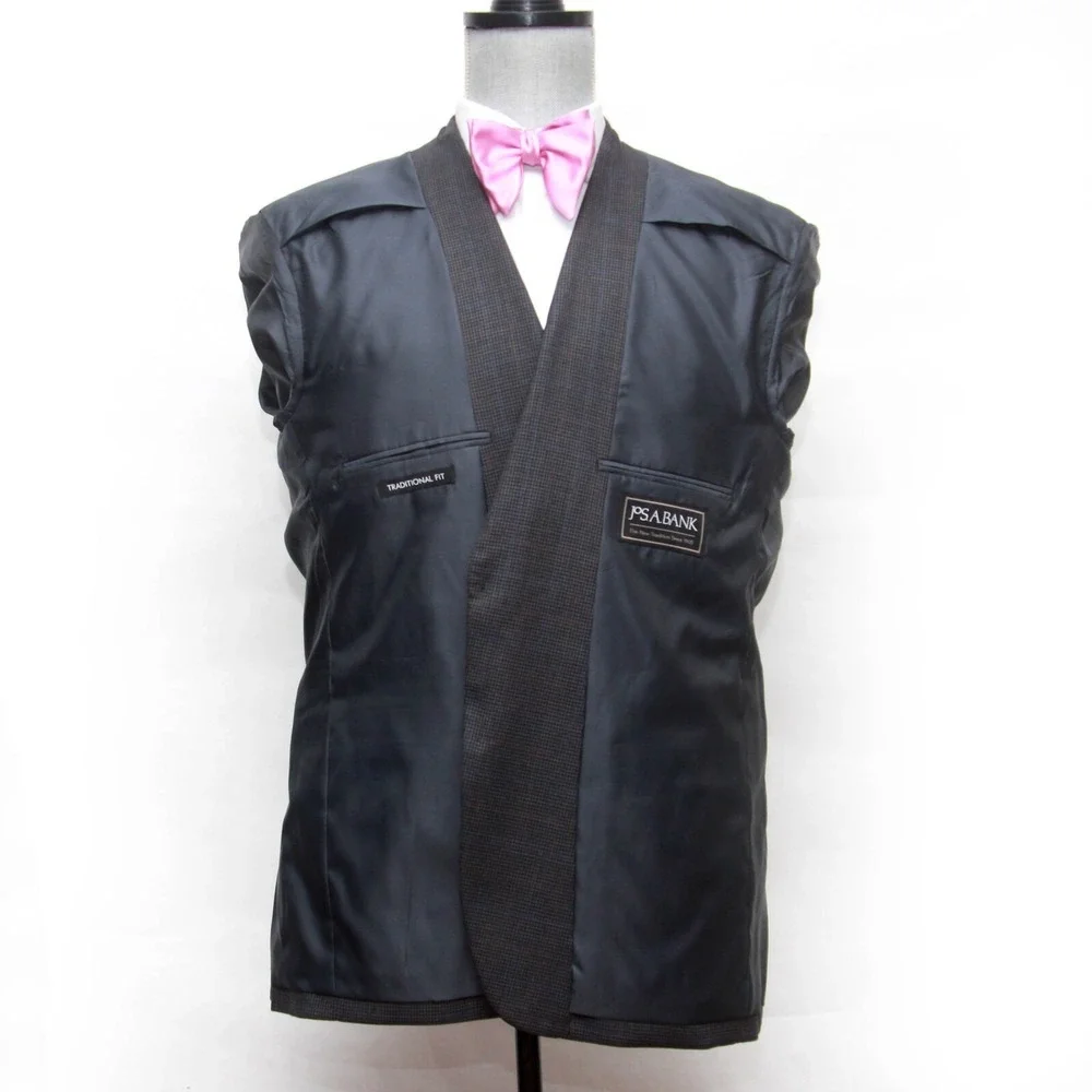 JOS A BANK Mens Blazer Sport Coat Jacket 44L Grey 100 Wool Traditional Fit